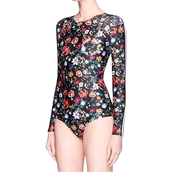 The Upside Paddle Suit Long Sleeve Black Floral Swimsuit US 4 in Wildflowers - Picture 1 of 9